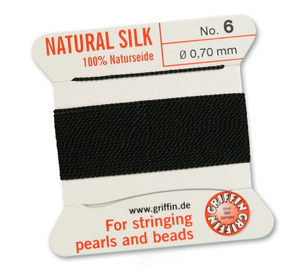Black Griffin Natural Silk Cord Thread with Needle