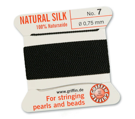 Black Griffin Natural Silk Cord Thread with Needle