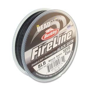 8lb Fireline Black Satin Thread .007in/0.17mm 15/50/125/300yd.