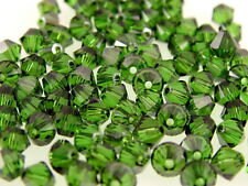 4mm Peridot Celsian Czech Faceted Bicone Glass Beads (50)