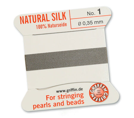 Grey Griffin Natural Silk Cord Thread with Needle