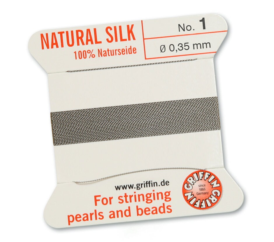Grey Griffin Natural Silk Cord Thread with Needle