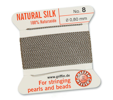 Grey Griffin Natural Silk Cord Thread with Needle
