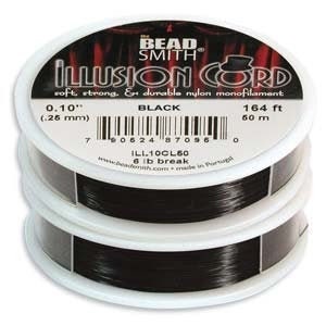 Illusion Cord Black 0.10in Diameter/50 Meter Spool
