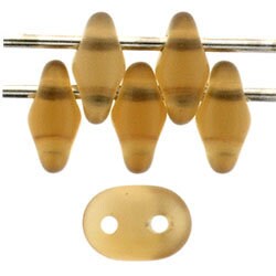 2/5MM MATUBO SUPERDUO Stone Matte Smoky Topaz Beads