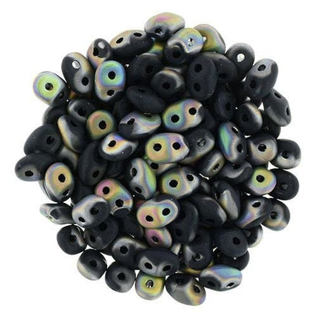2/5MM MATUBO SUPERDUO Matte Jet Vitral Beads