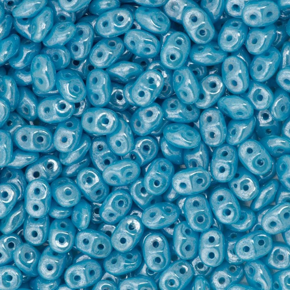 2/5MM MATUBO SUPERDUO Luster Opaque Baby Blue Beads