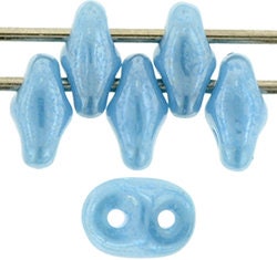 2/5MM MATUBO SUPERDUO Luster Opaque Baby Blue Beads