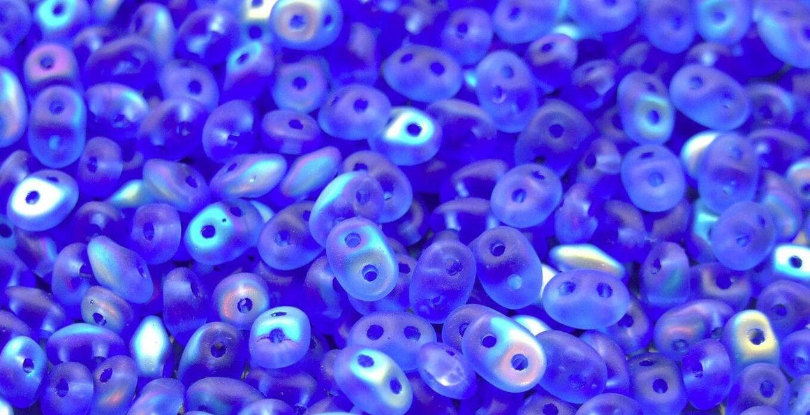 2/5MM MATUBO SUPERDUO Matte Sapphire AB Beads