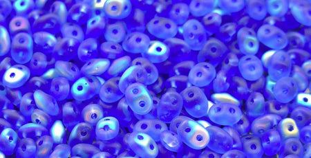 2/5MM MATUBO SUPERDUO Matte Sapphire AB Beads
