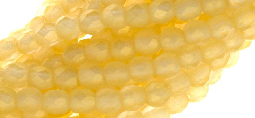 2mm Sueded Gold Lame Czech Faceted Firepolish Glass Beads (50)