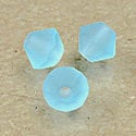 6mm Matte Aquamarine Bicone Czech Faceted Glass Beads (25)