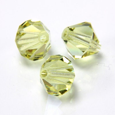 6mm Jonquil Bicone Czech Faceted Glass Beads (25)