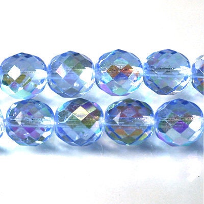 8mm Czech Alexandrite AB Firepolish Faceted Glass Beads (25)