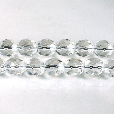 6mm Crystal Czech Firepolish Faceted Glass Beads (25)