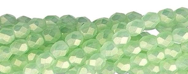 4mm Sueded Gold Peridot Czech Faceted Firepolish Glass Beads (50)