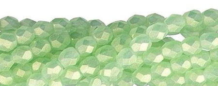 4mm Sueded Gold Peridot Czech Faceted Firepolish Glass Beads (50)
