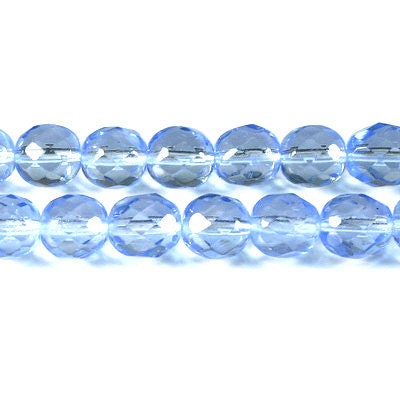 6mm Lt Sapphire Czech Firepolish Faceted Glass Beads (25)