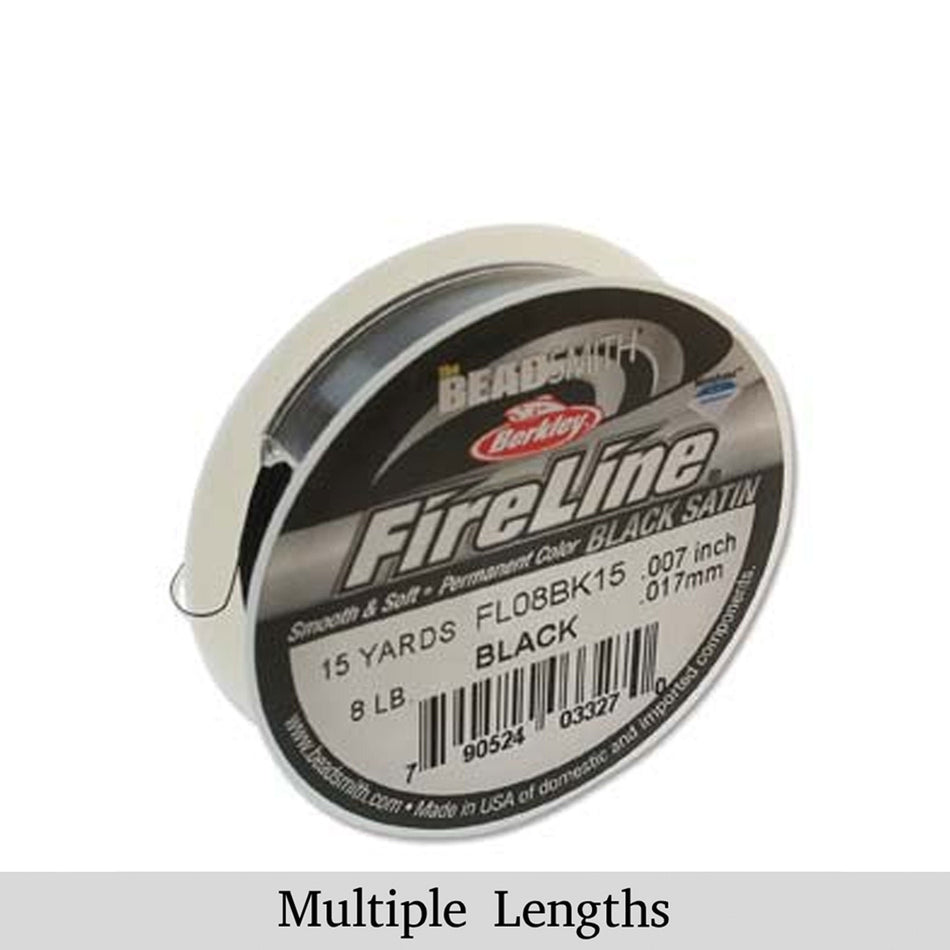 8lb Fireline Black Satin Thread .007in/0.17mm 15/50/125/300yd.