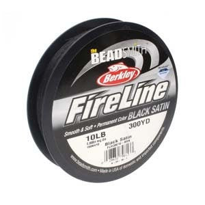 10lb Fireline Black Satin Thread .008in/0.20mm 300yd.