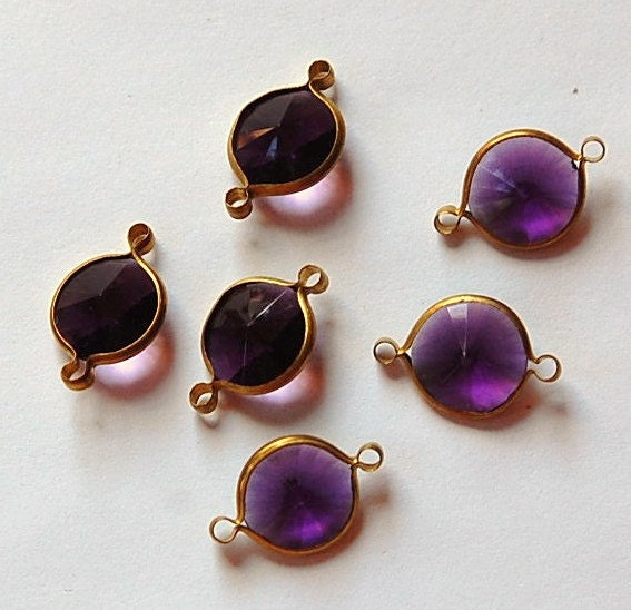 Vintage Amethyst Acrylic Rivoli Channel Set 12mm 2 Loop chr155B