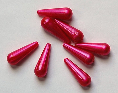Vintage Acrylic Metalic Pink Moonglow Teardrop Beads sm bds094D