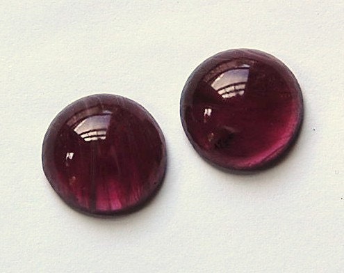 Vintage Amethyst and White Swirled Glass Cabochons Japan 18mm (2) cab099A