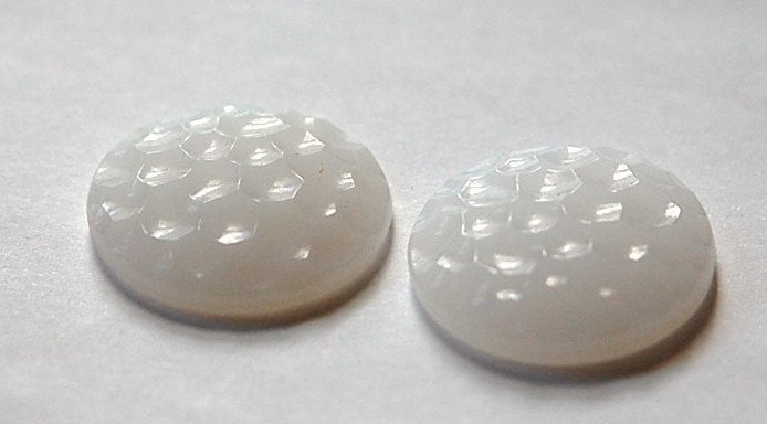 Vintage Milky White Glass Bumpy Top Cabochons 25mm cab389E