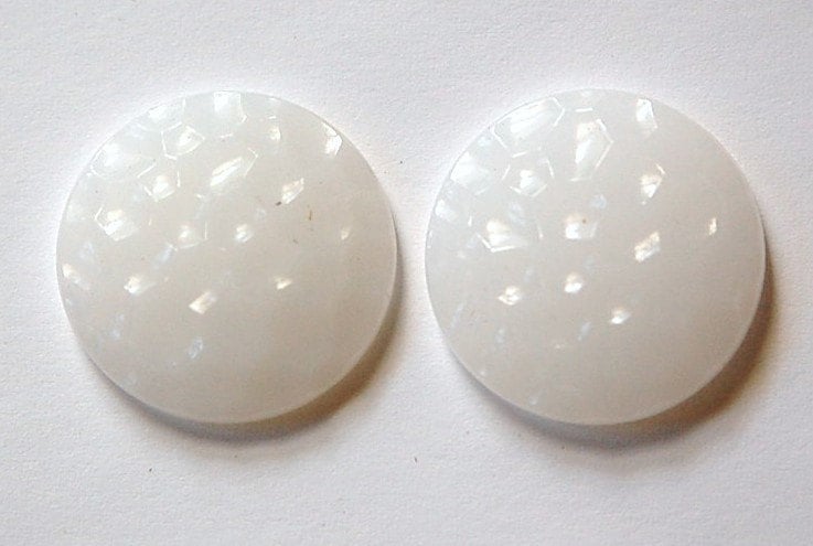 Vintage Milky White Glass Bumpy Top Cabochons 25mm cab389E