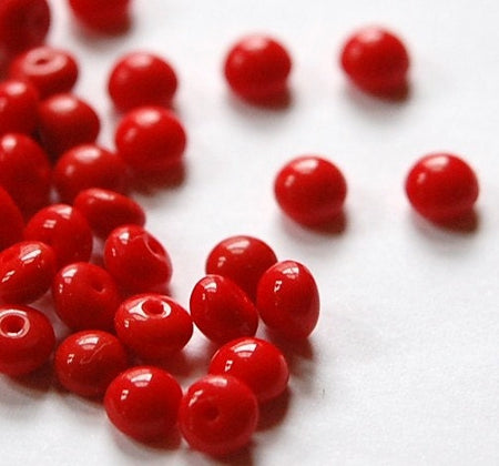 Vintage German Red Glass Cabochons 6mm cab700B