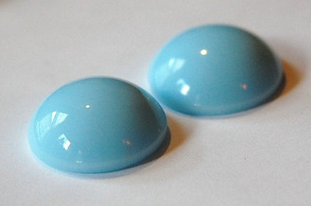 Vintage Light Blue Glass Cabochon 25mm Germany cab708F
