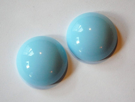 Vintage Light Blue Glass Cabochon 25mm Germany cab708F