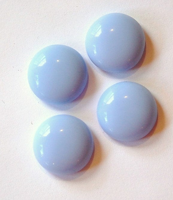 Vintage German Baby Blue Glass Cabochons 16mm cab716Q