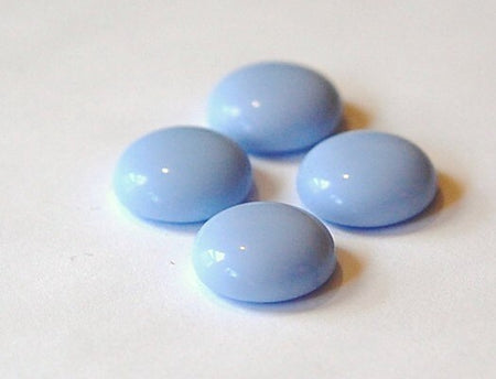 Vintage German Baby Blue Glass Cabochons 16mm cab716Q