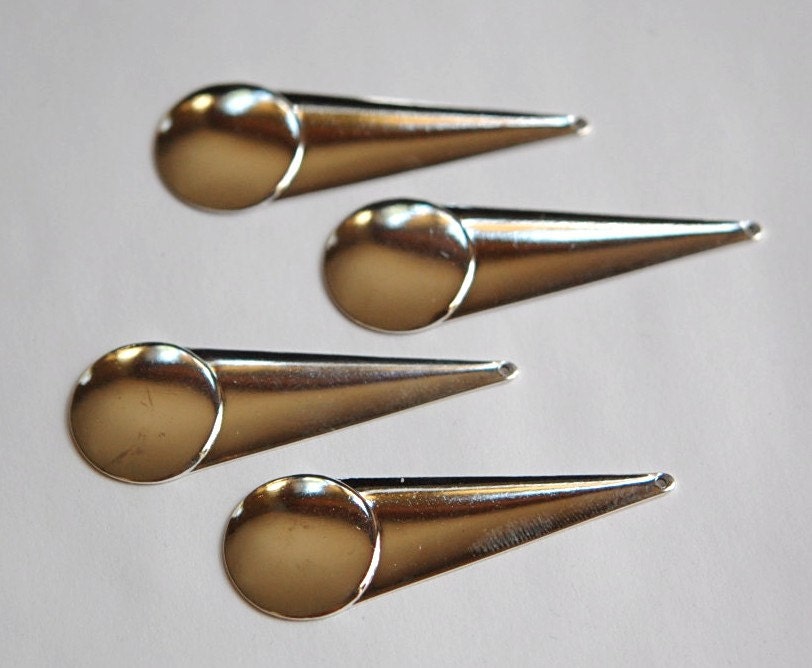 Long Silver Plated Geometric Circle Pendant Drop (4) mtl065F