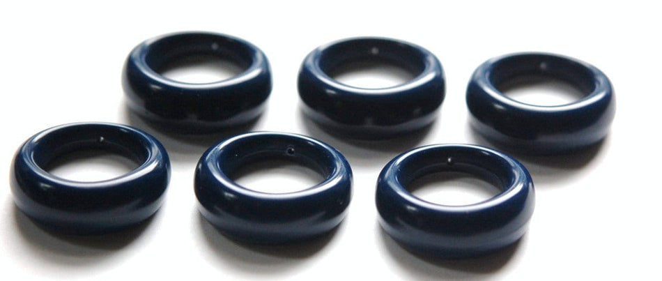 Vintage Plastic Navy Blue Hoops Beads Pendants hps018E