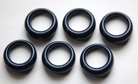 Vintage Plastic Navy Blue Hoops Beads Pendants hps018E