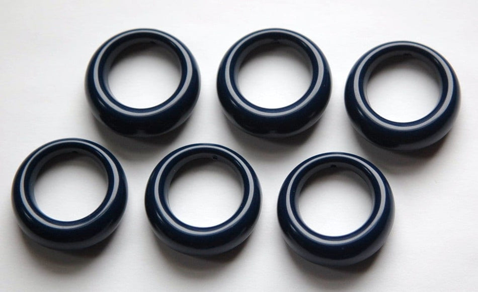 Vintage Plastic Navy Blue Hoops Beads Pendants hps018E