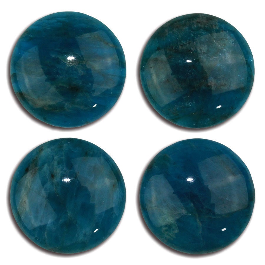 Dakota Stones Blue Apatite 25mm Round Coin Cabochon Gemstones. CAB-BAP25DC