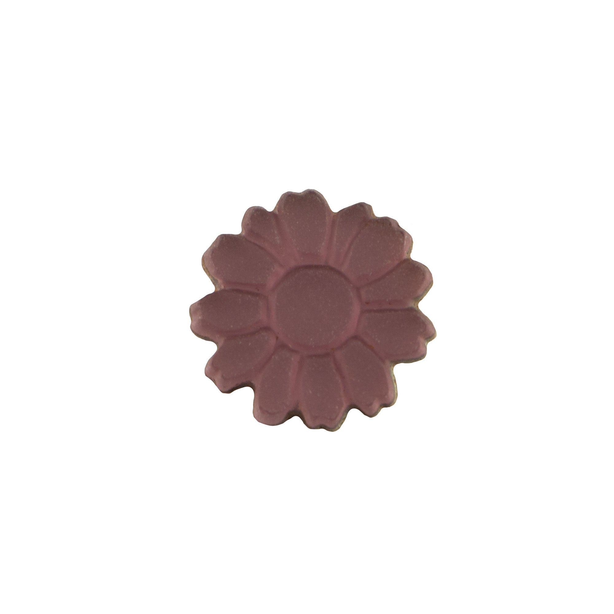 10mm Matte Amethyst Glass Flower Cabochon (2)