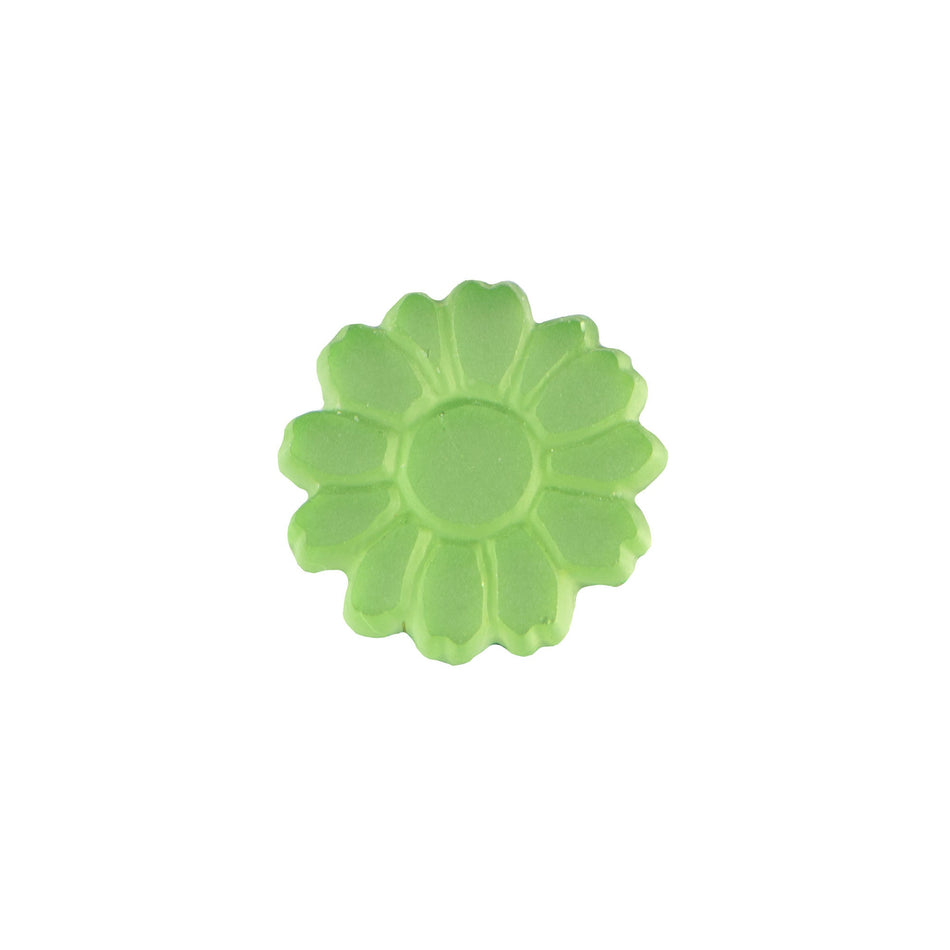 10mm Matte Peridot Glass Flower Cabochon (2)