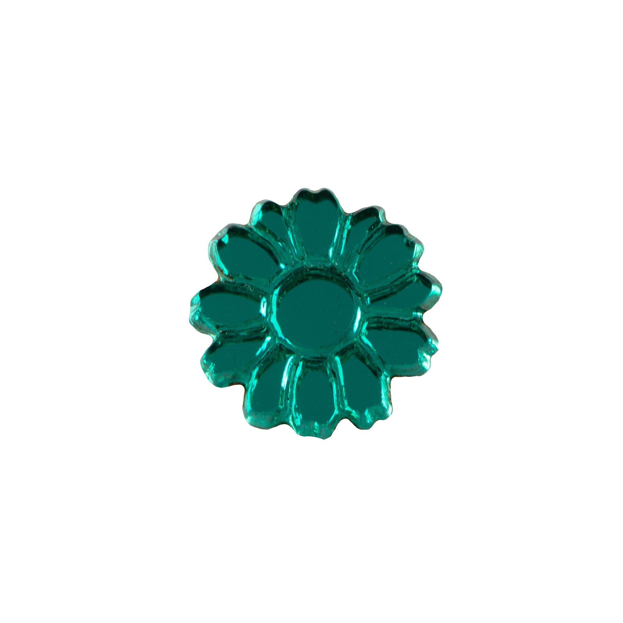 10mm Emerald Glass Flower Cabochon (2)