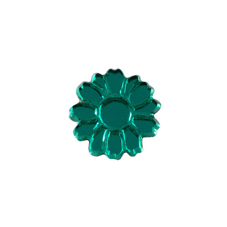 10mm Emerald Glass Flower Cabochon (2)