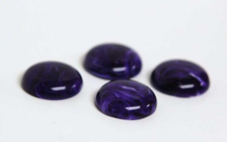 Vintage Purple and White Swirled Acrylic Cabochons 18mm cab182