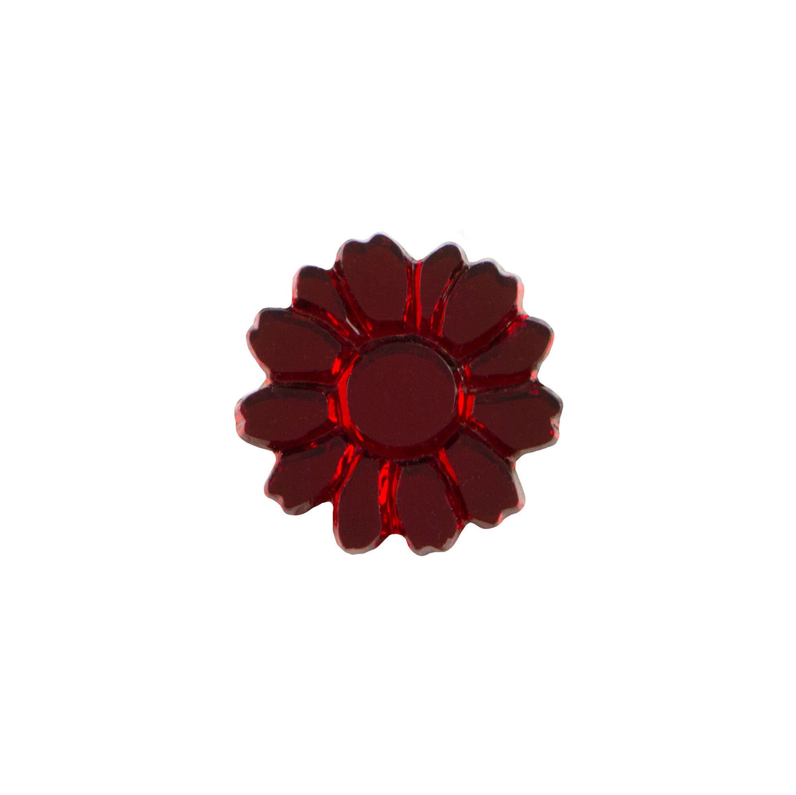 10mm Ruby Glass Flower Cabochon (2)