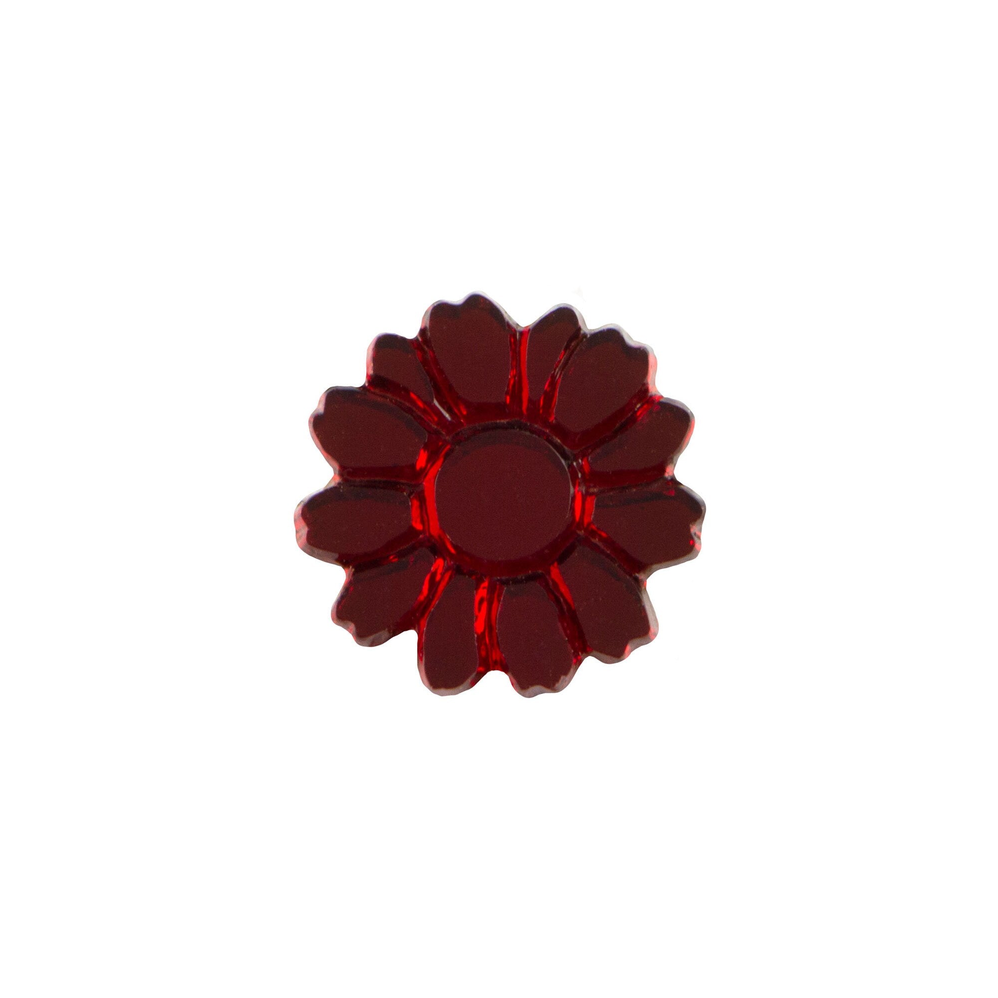 10mm Ruby Glass Flower Cabochon (2)