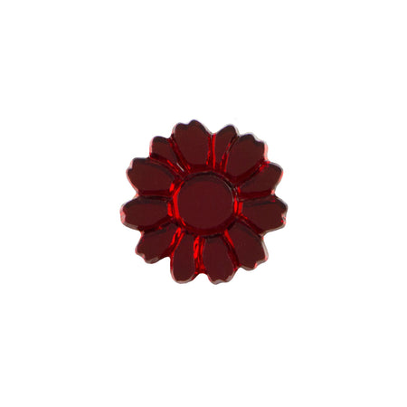 10mm Ruby Glass Flower Cabochon (2)