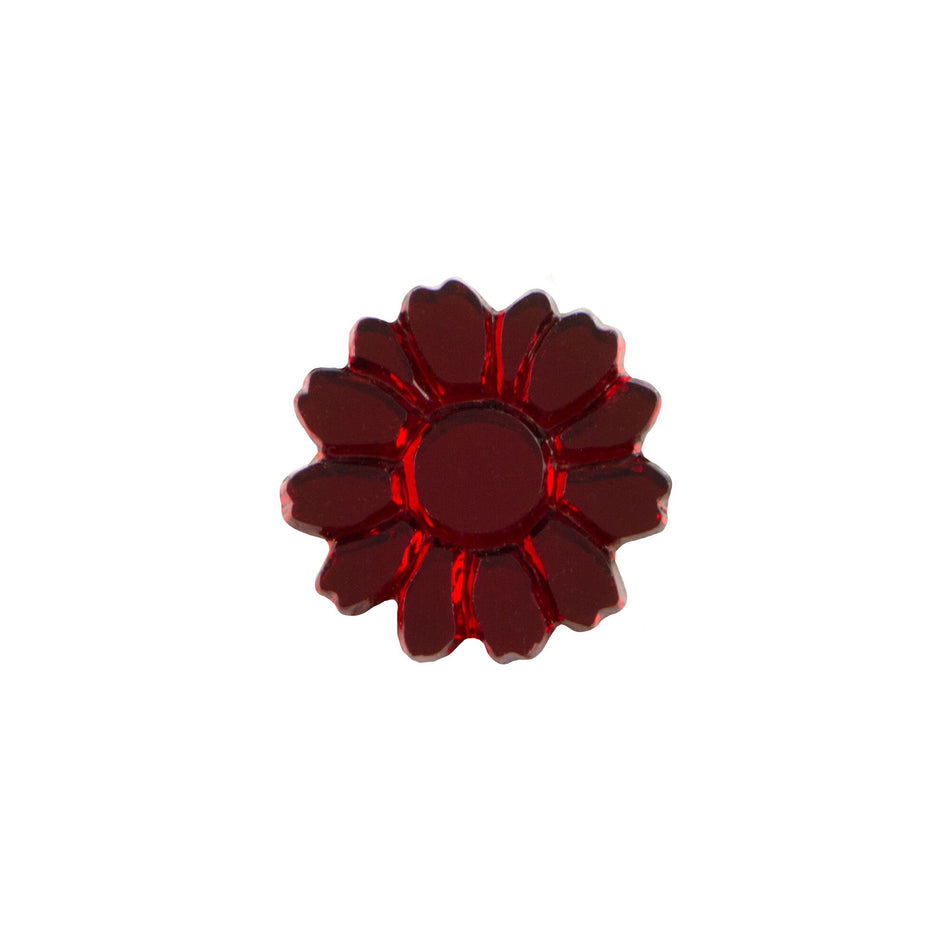 10mm Ruby Glass Flower Cabochon (2)