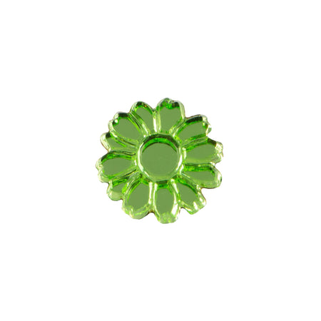 10mm Peridot Glass Flower Cabochon (2)