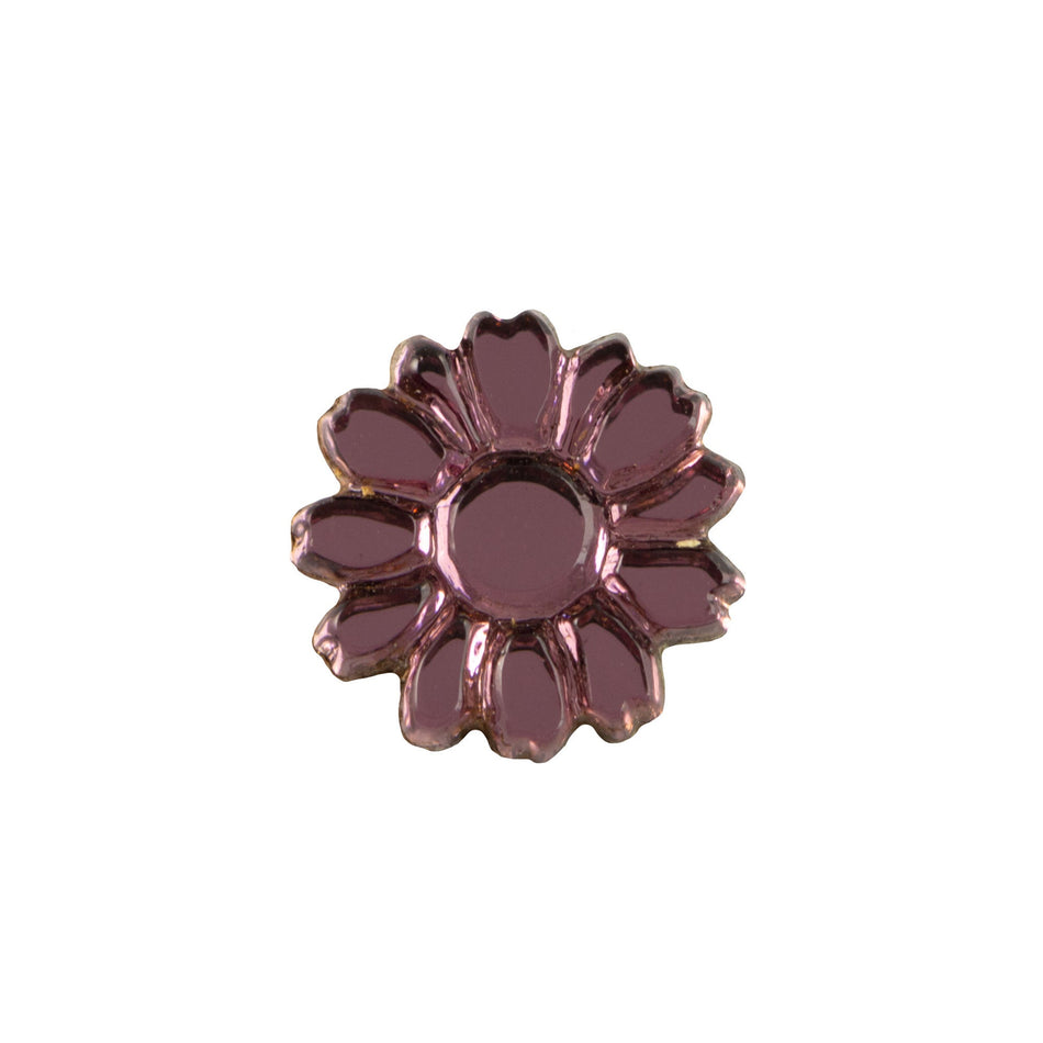 10mm Amethyst Glass Flower Cabochon (2)